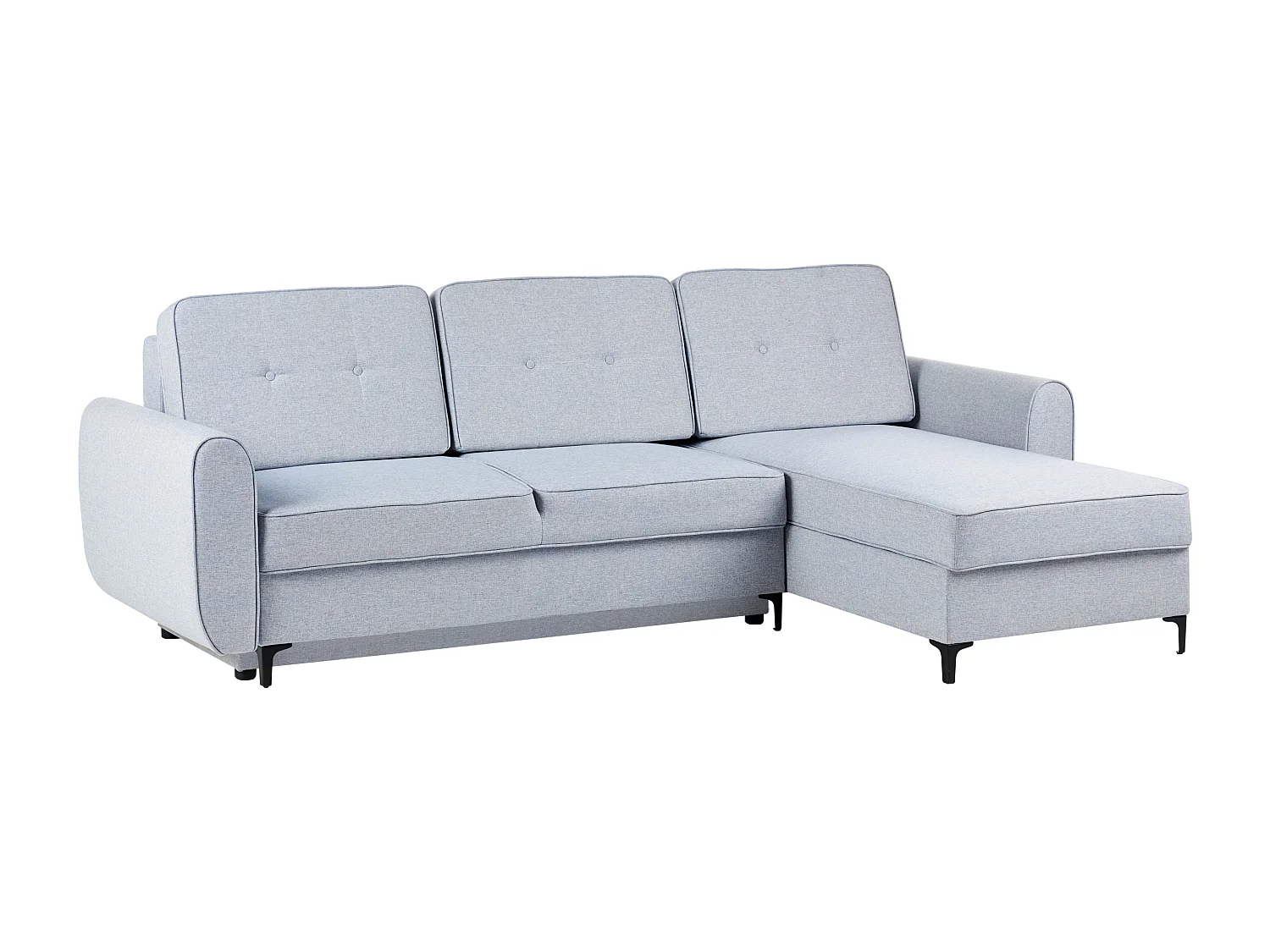 Eckschlafsofa SIMRIS Stoff Hellblau mit Stauraum 3-Sitzer linksseitig