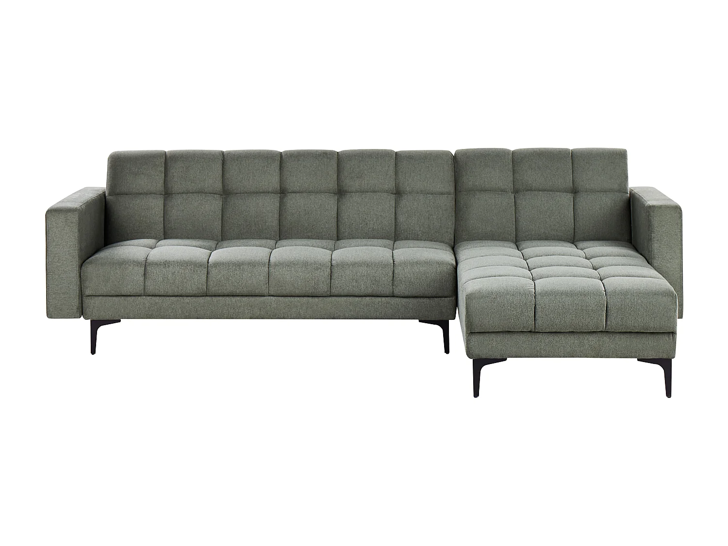Canapé-lit d'angle modulable 4 places ALNES Tissu Vert foncé