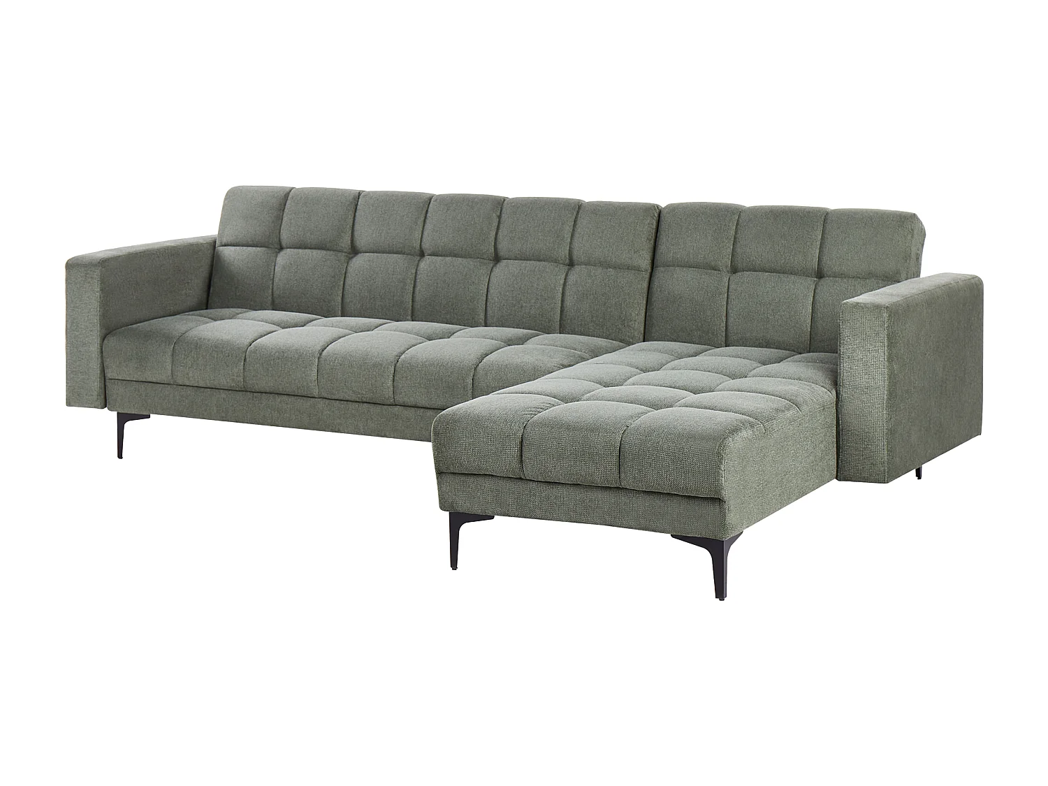 Canapé-lit d'angle modulable 4 places ALNES Tissu Vert foncé