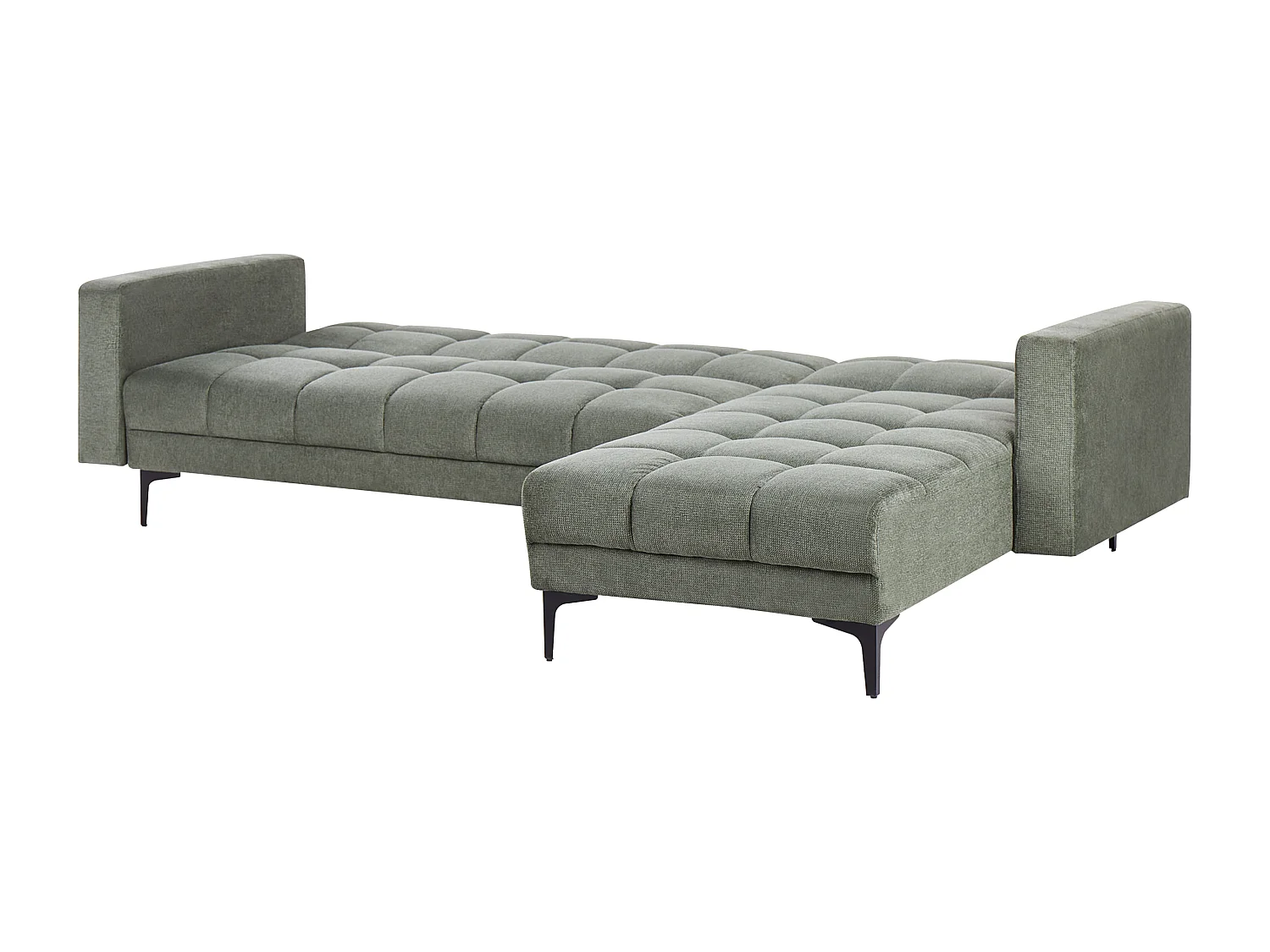 Canapé-lit d'angle modulable 4 places ALNES Tissu Vert foncé