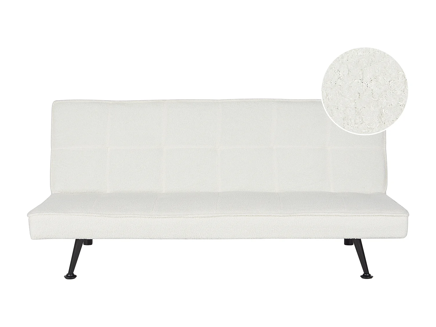 Slaapbank HASLE Bouclé Wit 3-zitter