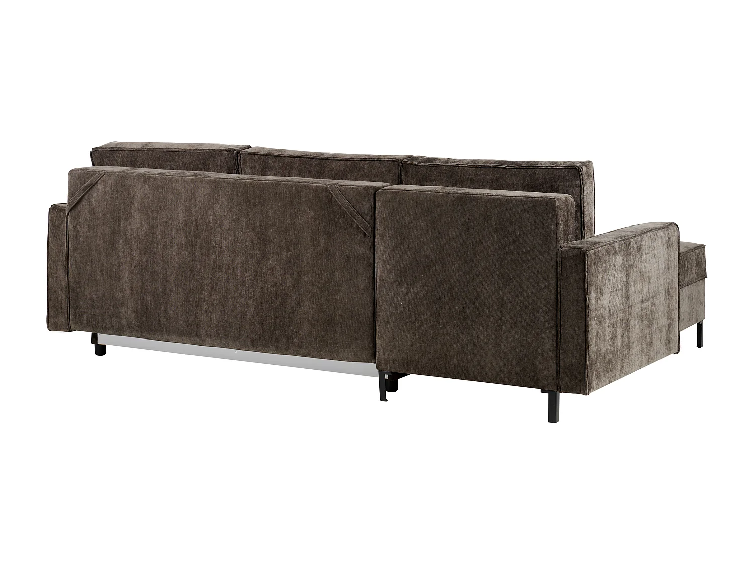 Canapé-lit d'Angle à gauche en Tissu avec Rangement et Dossier Rembourré Marron Tejn