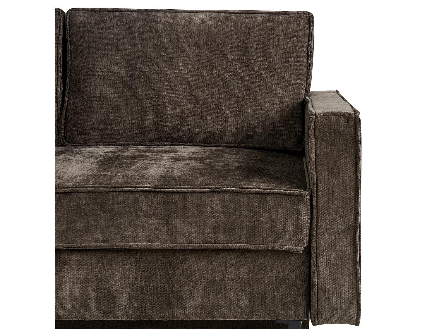 Canapé-lit d'Angle à gauche en Tissu avec Rangement et Dossier Rembourré Marron Tejn