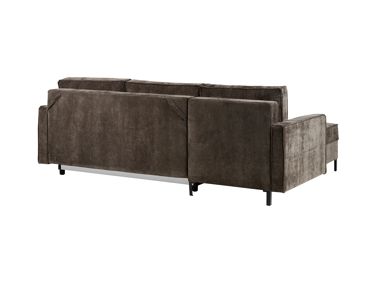 Canapé-lit d'Angle à gauche en Tissu avec Rangement et Dossier Rembourré Marron Tejn