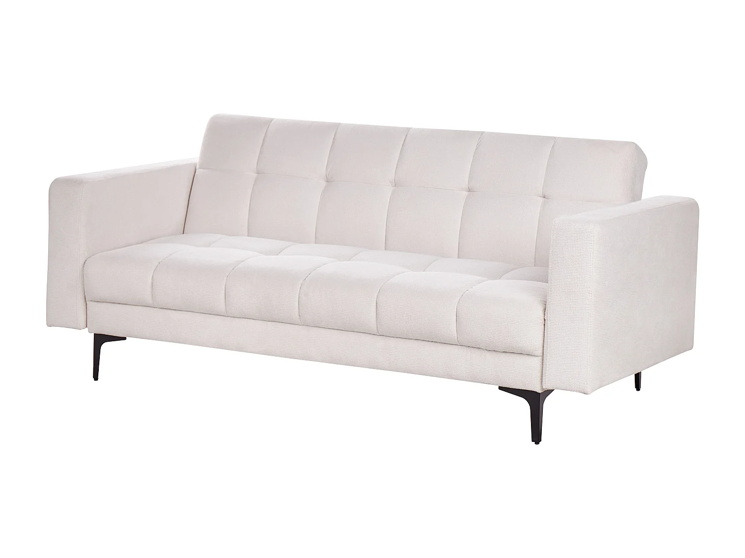 Sofá-cama ALNES Tecido Branco creme 3 lugares