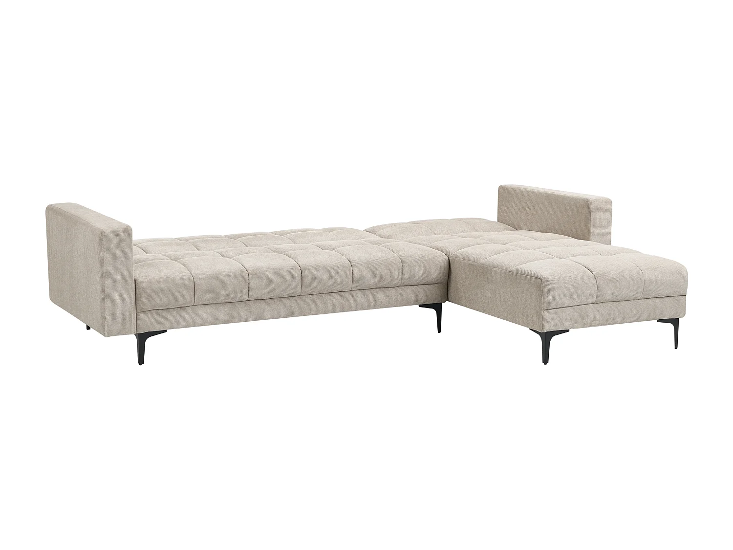 Canapé-lit d'angle modulable 4 places ALNES Tissu Beige Côté droite