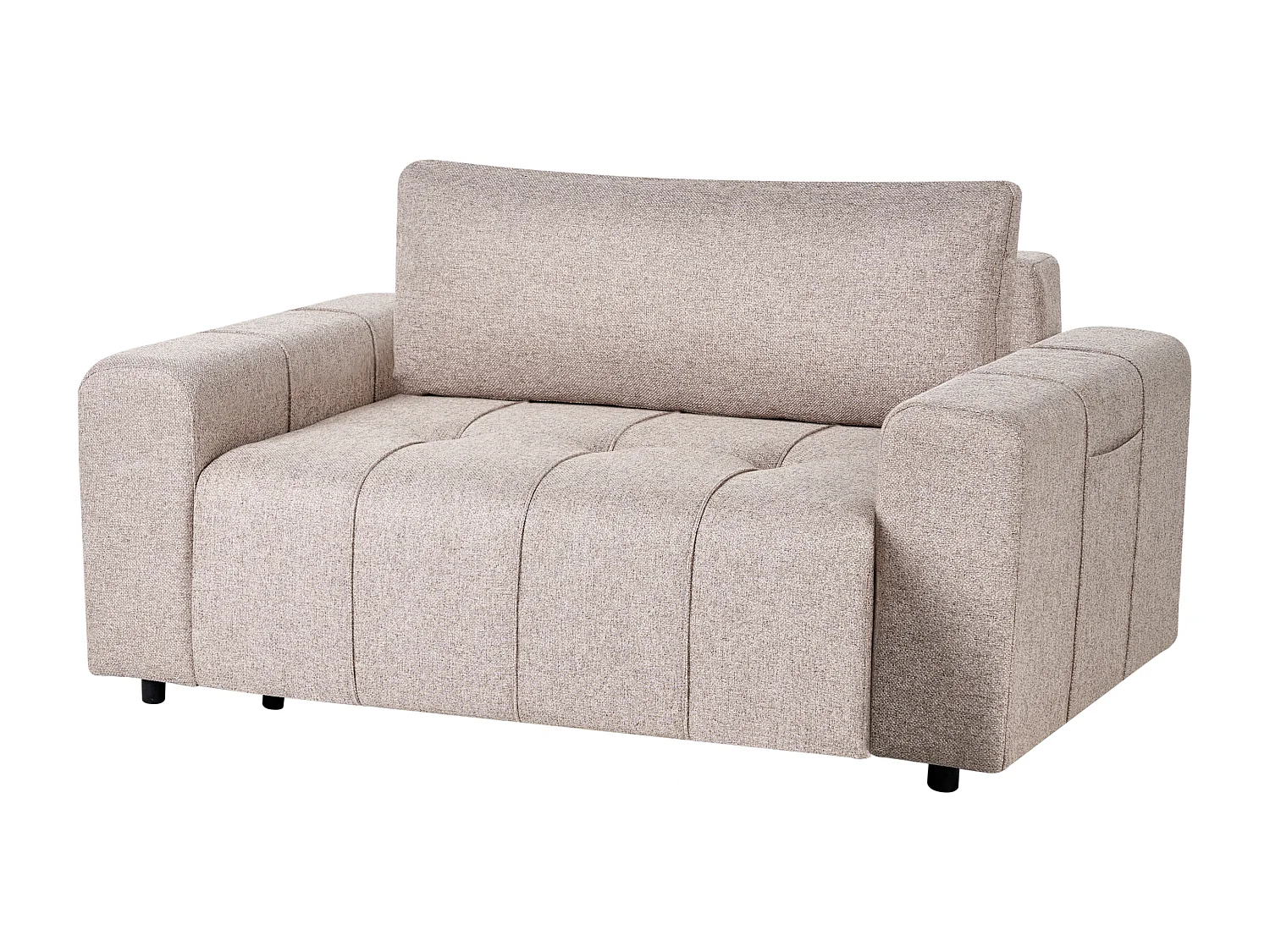 Schlafsofa INNVIK Stoff Hellbraun mit Stauraum 2-Sitzer