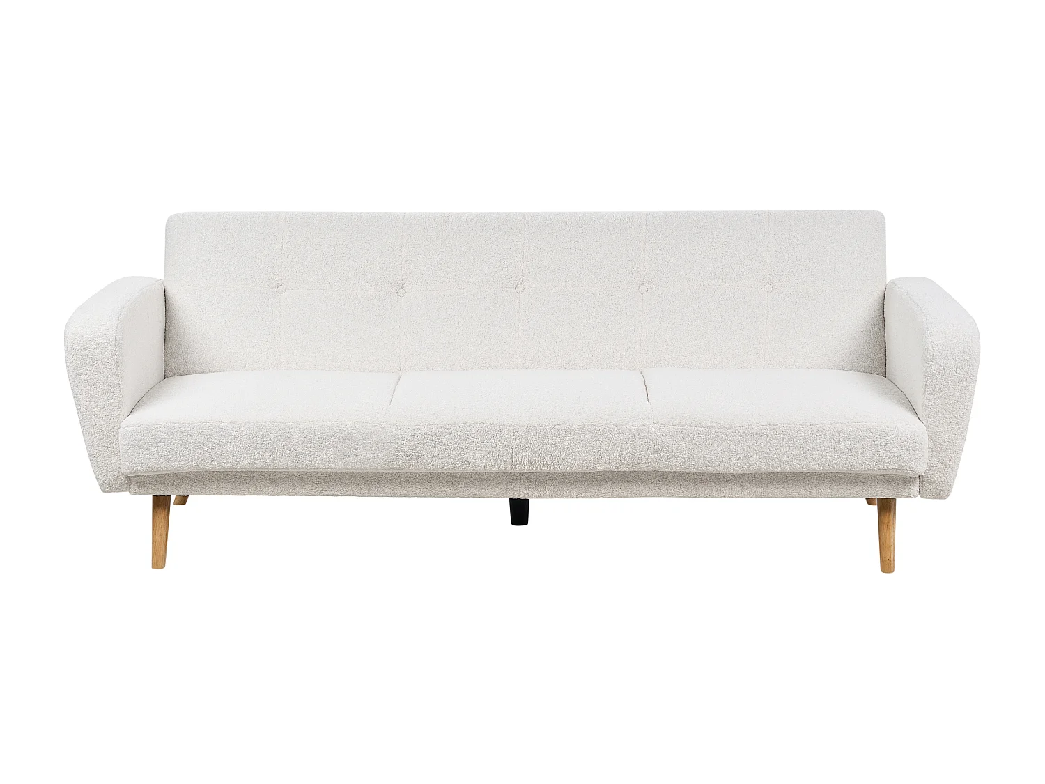 Sofa rozkładana FLORLI Boucle Złamana biel dla 3 osób