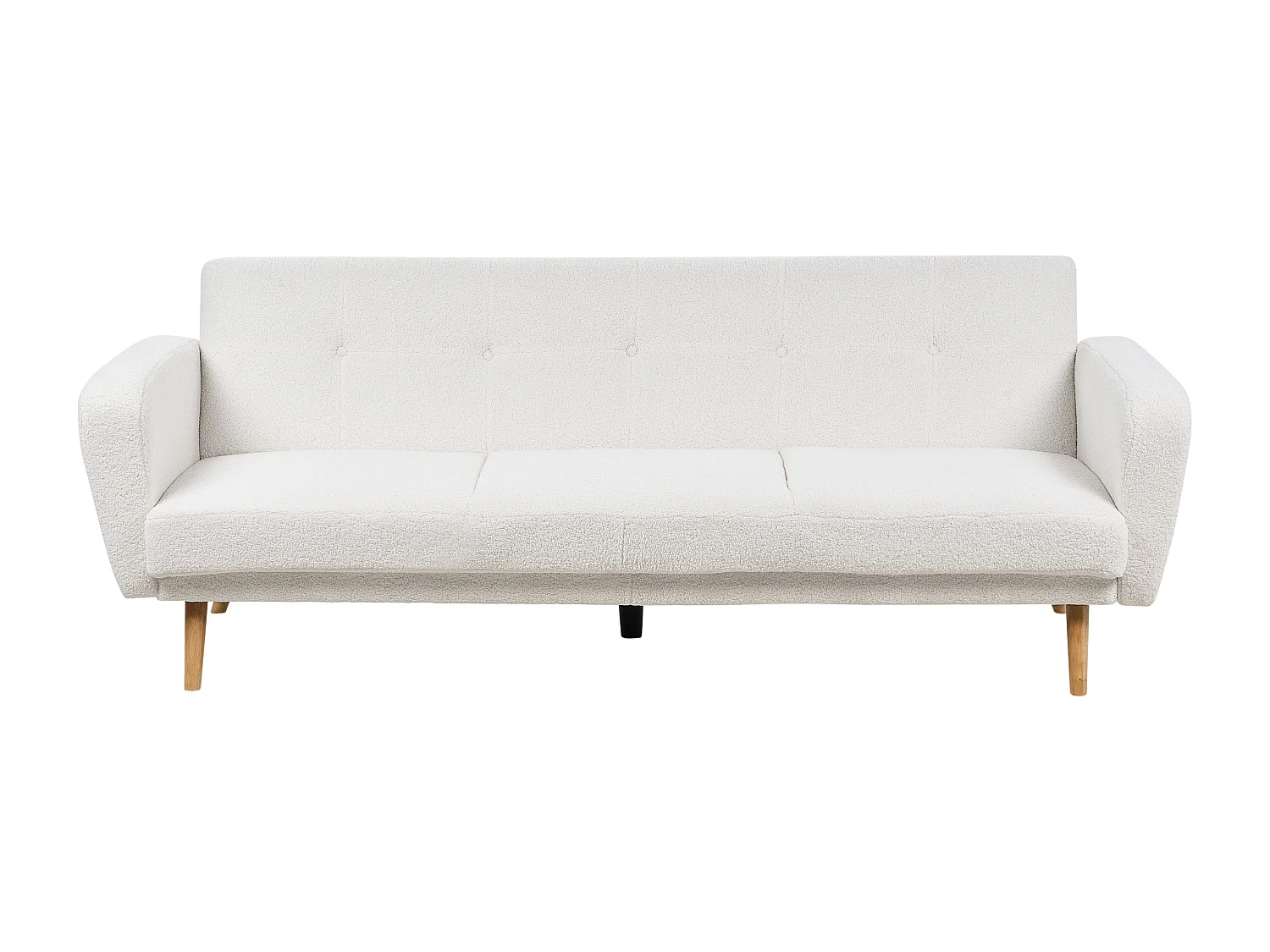 Sofa rozkładana FLORLI Boucle Złamana biel dla 3 osób