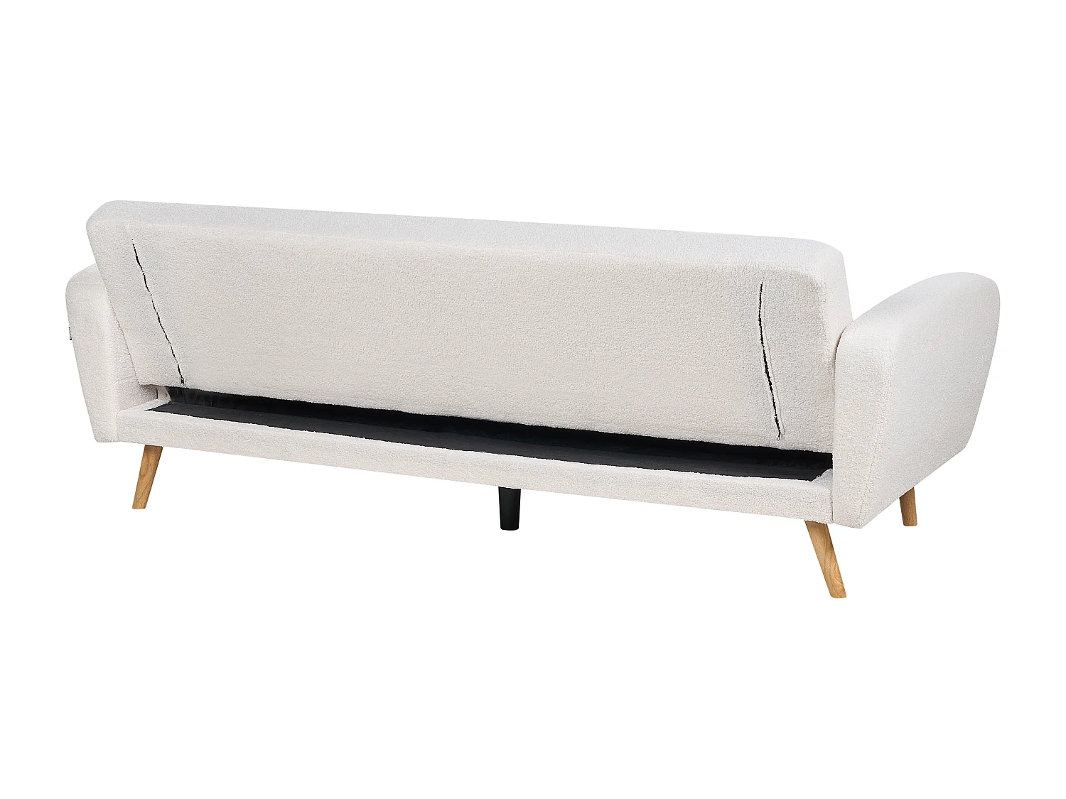 Sofa rozkładana FLORLI Boucle Złamana biel dla 3 osób