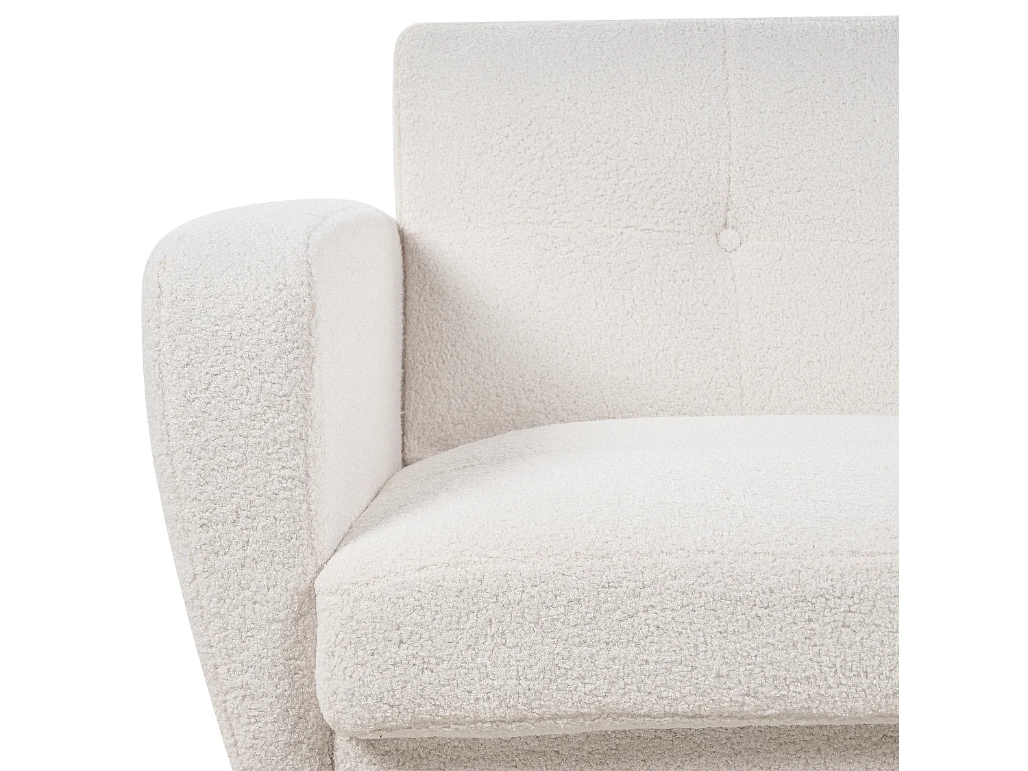 Sofa rozkładana FLORLI Boucle Złamana biel dla 3 osób