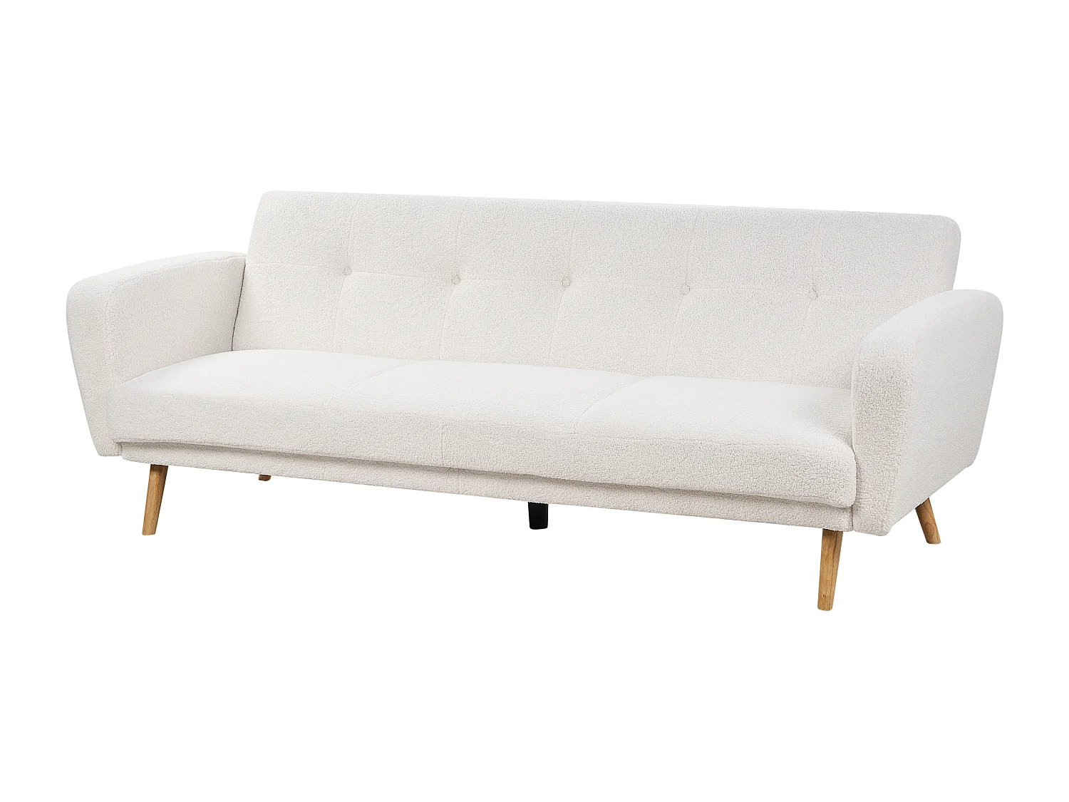 Canapé-lit 3 places FLORLI Bouclé Blanc cassé
