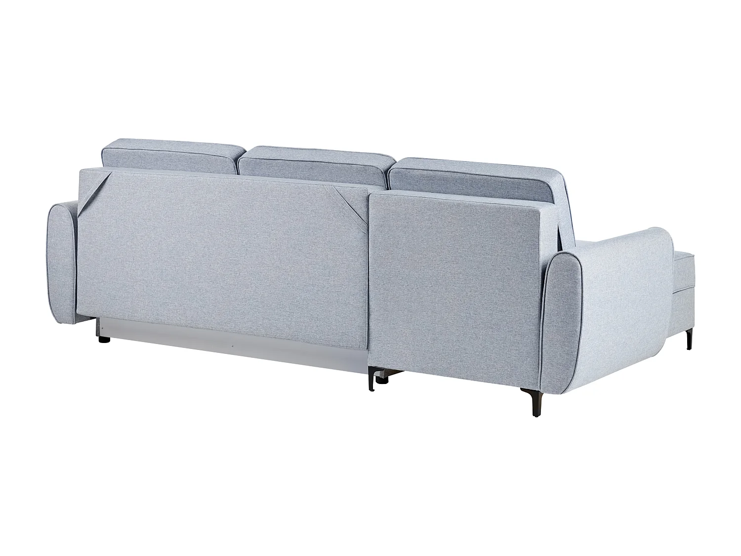 Canapé-lit d'Angle à gauche en Tissu Coussins Dossier avec Rangement Bleu Simris