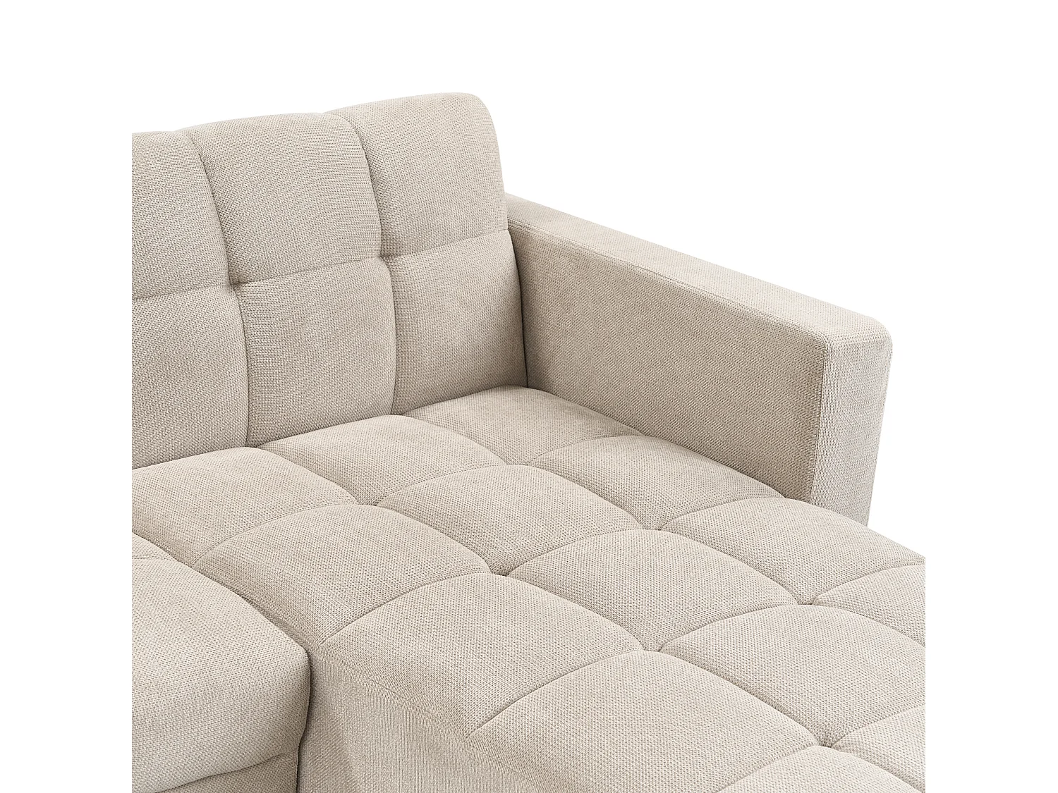 Canapé-lit modulable en forme de U 5 places ALNES Tissu Beige