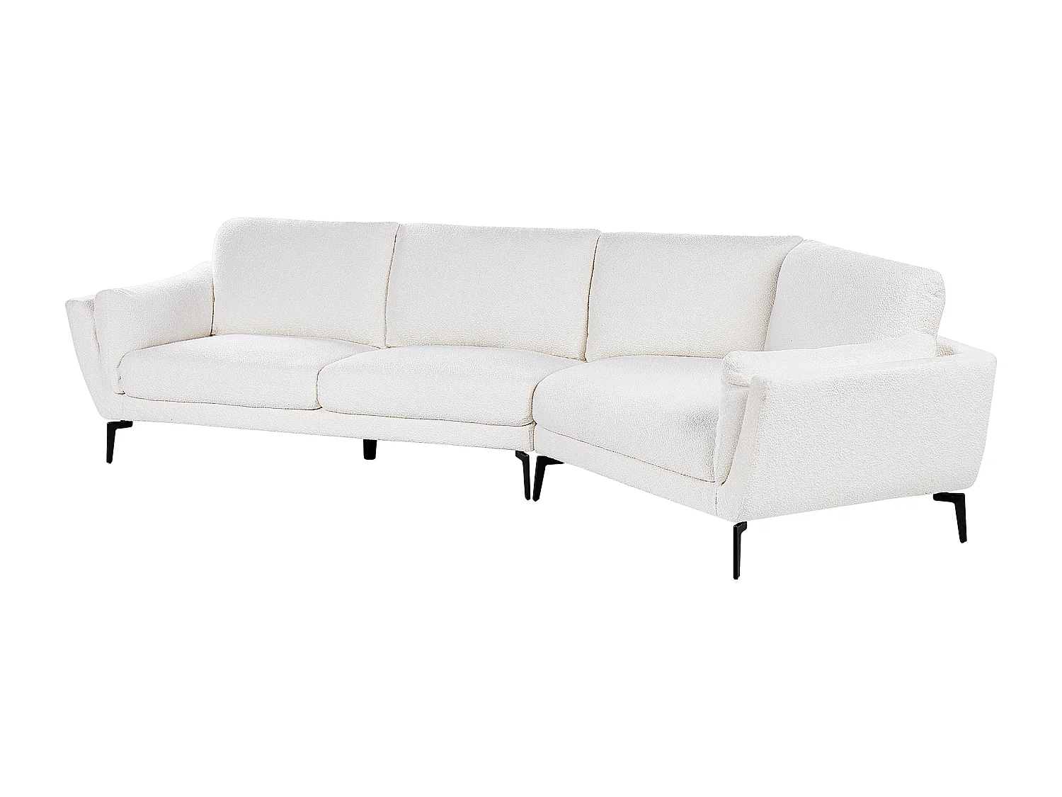 Sofa KANSSELI Bouclé Weiss 3-Sitzer