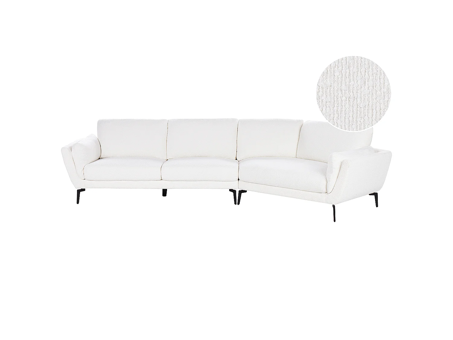 Sofa KANSSELI Bouclé Weiss 3-Sitzer
