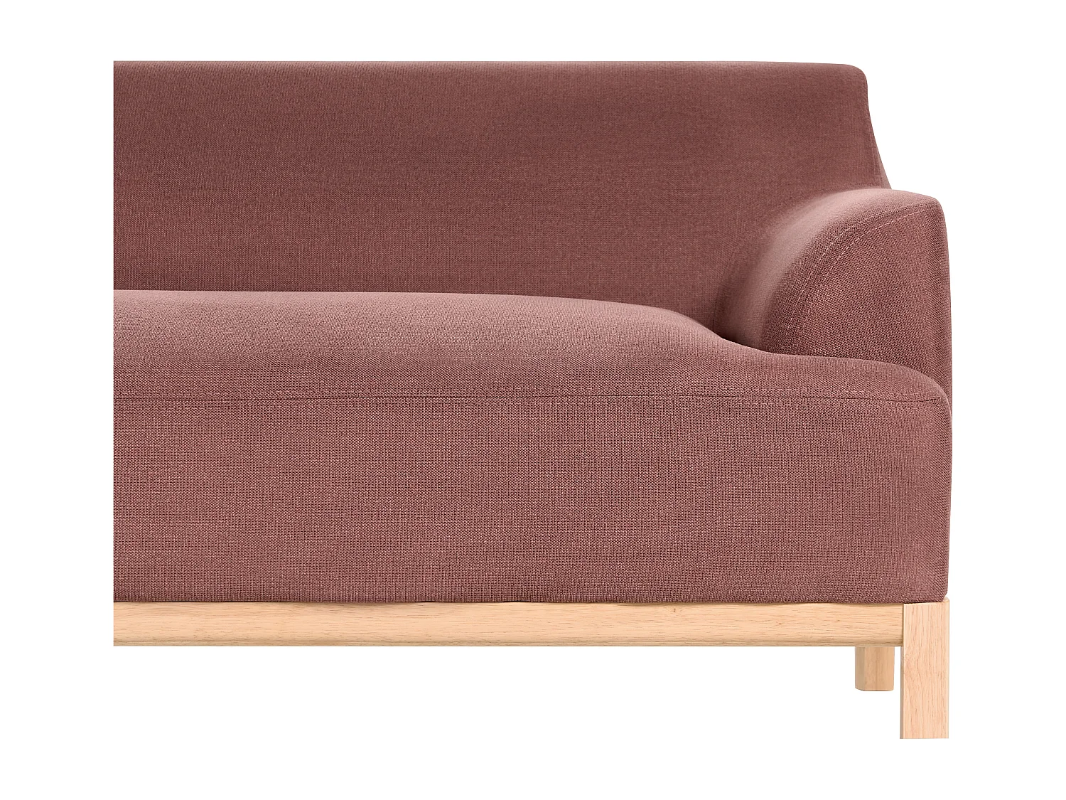 Canapé d'Angle à Droite Pieds en Bois Meuble Coin de Salon en Tissu Polyester Rouge Bordeaux Sosjo