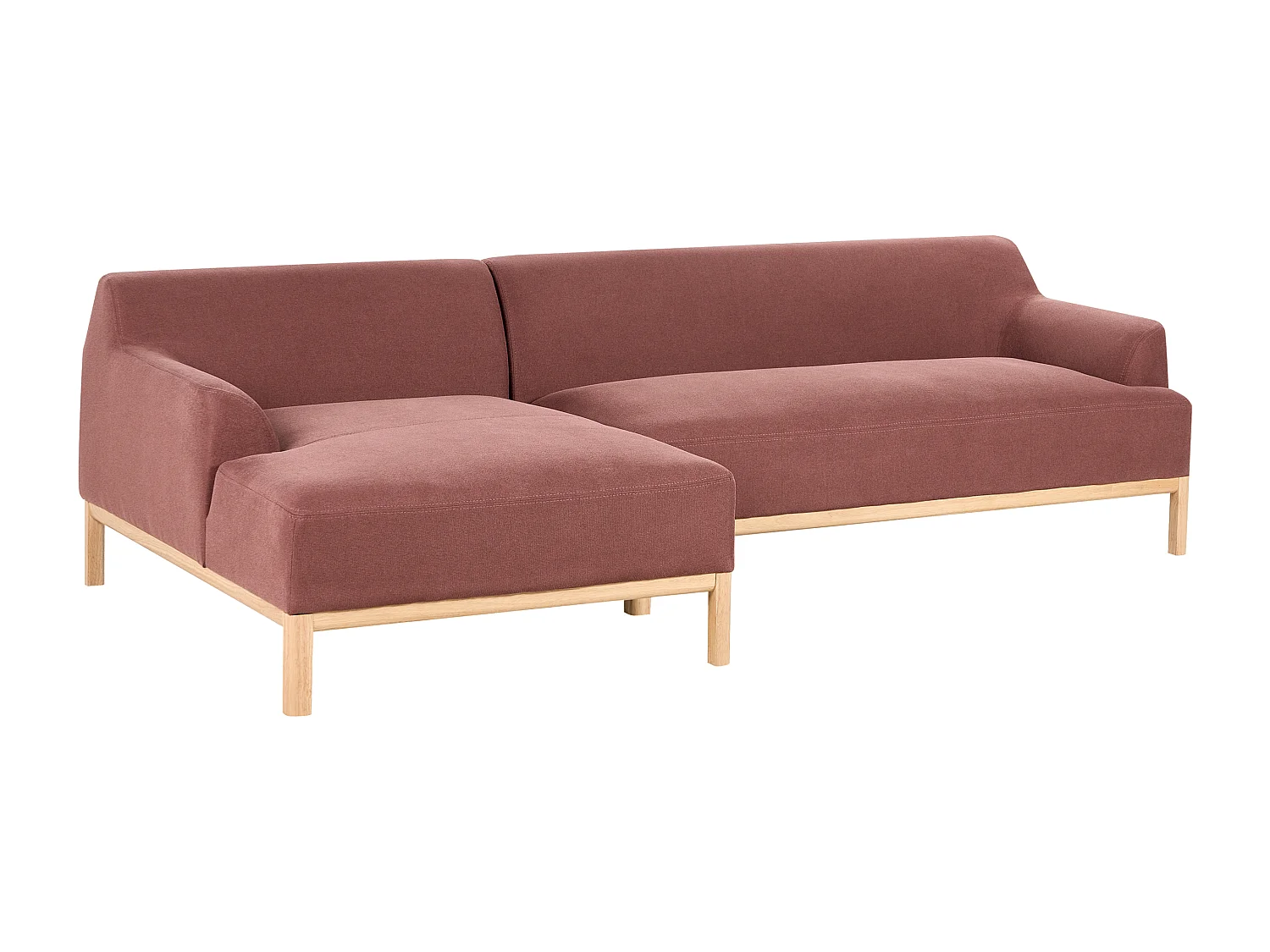 Canapé d'angle SOSJO Tissu Rouge Bordeaux 3 places Côté droit