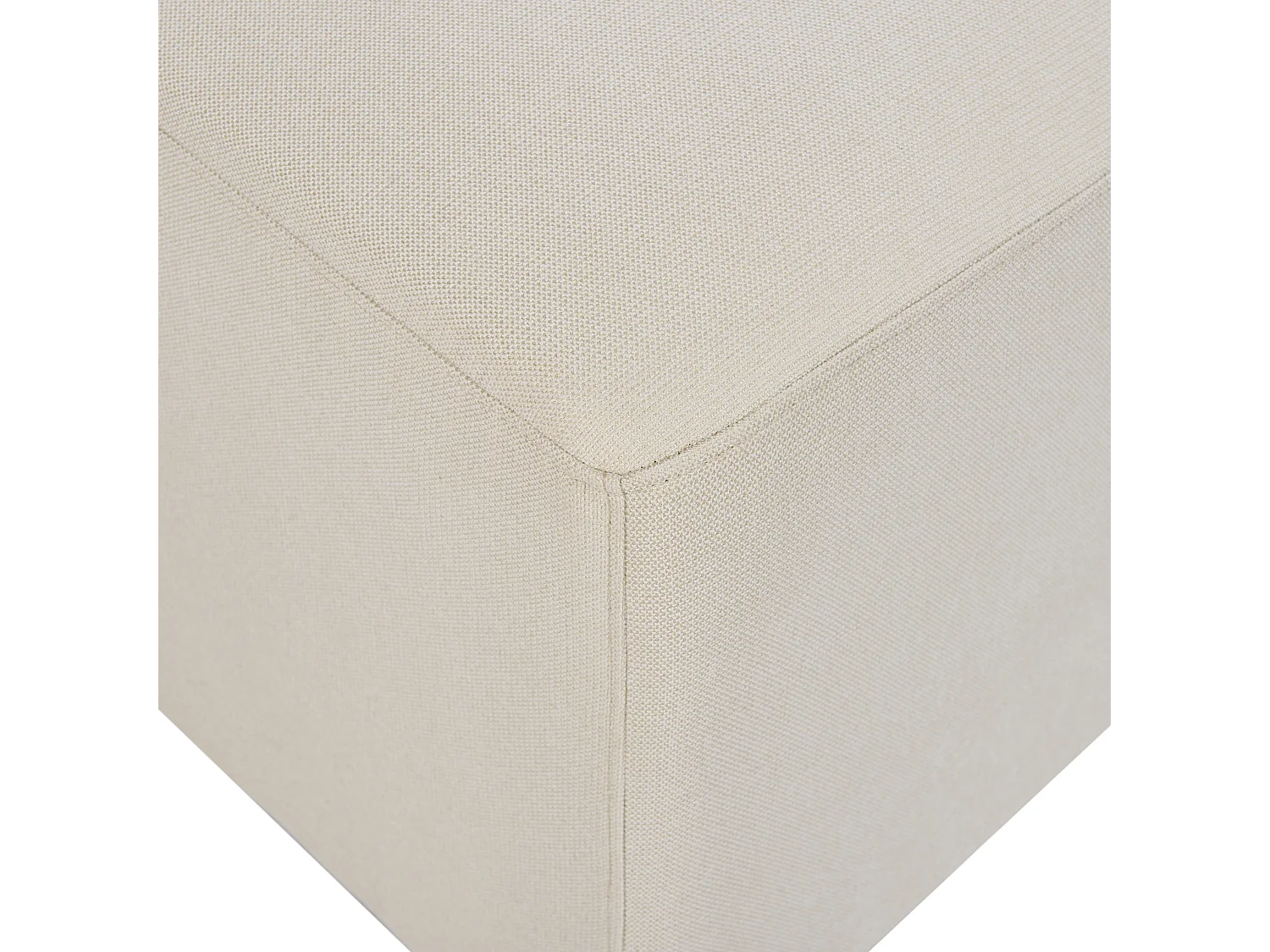 Canapé d\'angle 4 places KOHLO Tissu Beige clair avec ottoman Côté droite