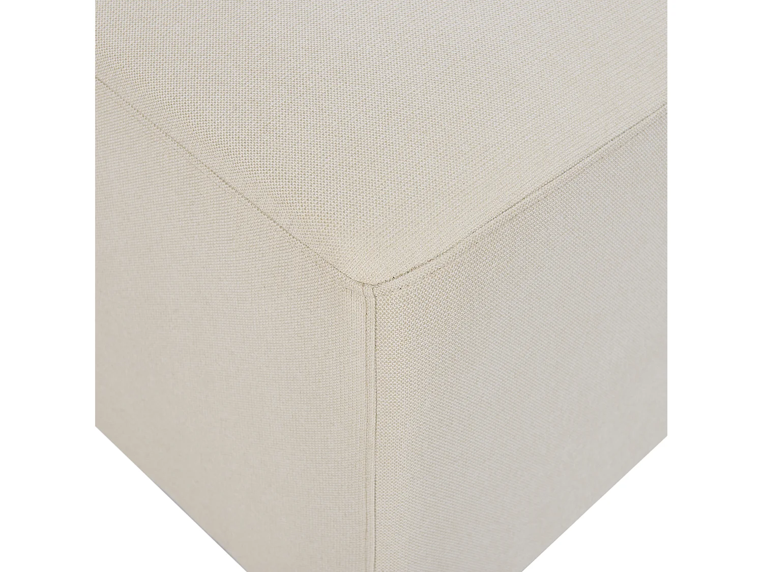 Canapé d'angle KOHLO Tissu Beige clair avec ottoman 4 places Côté gauche