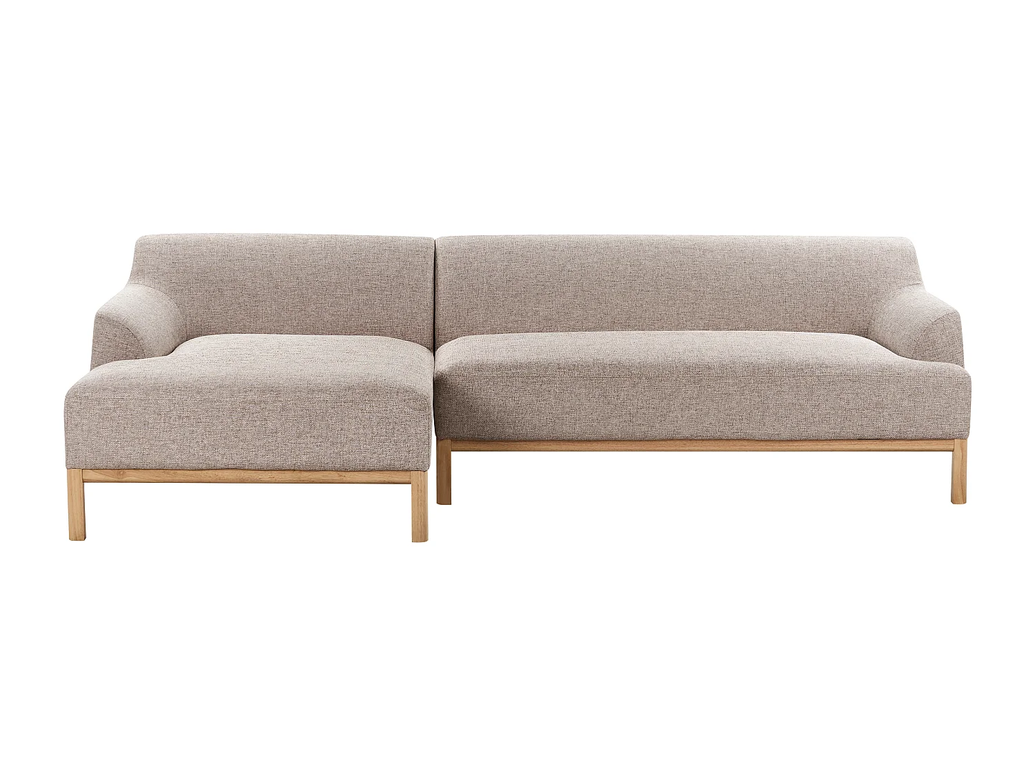 Ecksofa SOSJO Stoff Hellbraun 3-Sitzer rechtsseitig