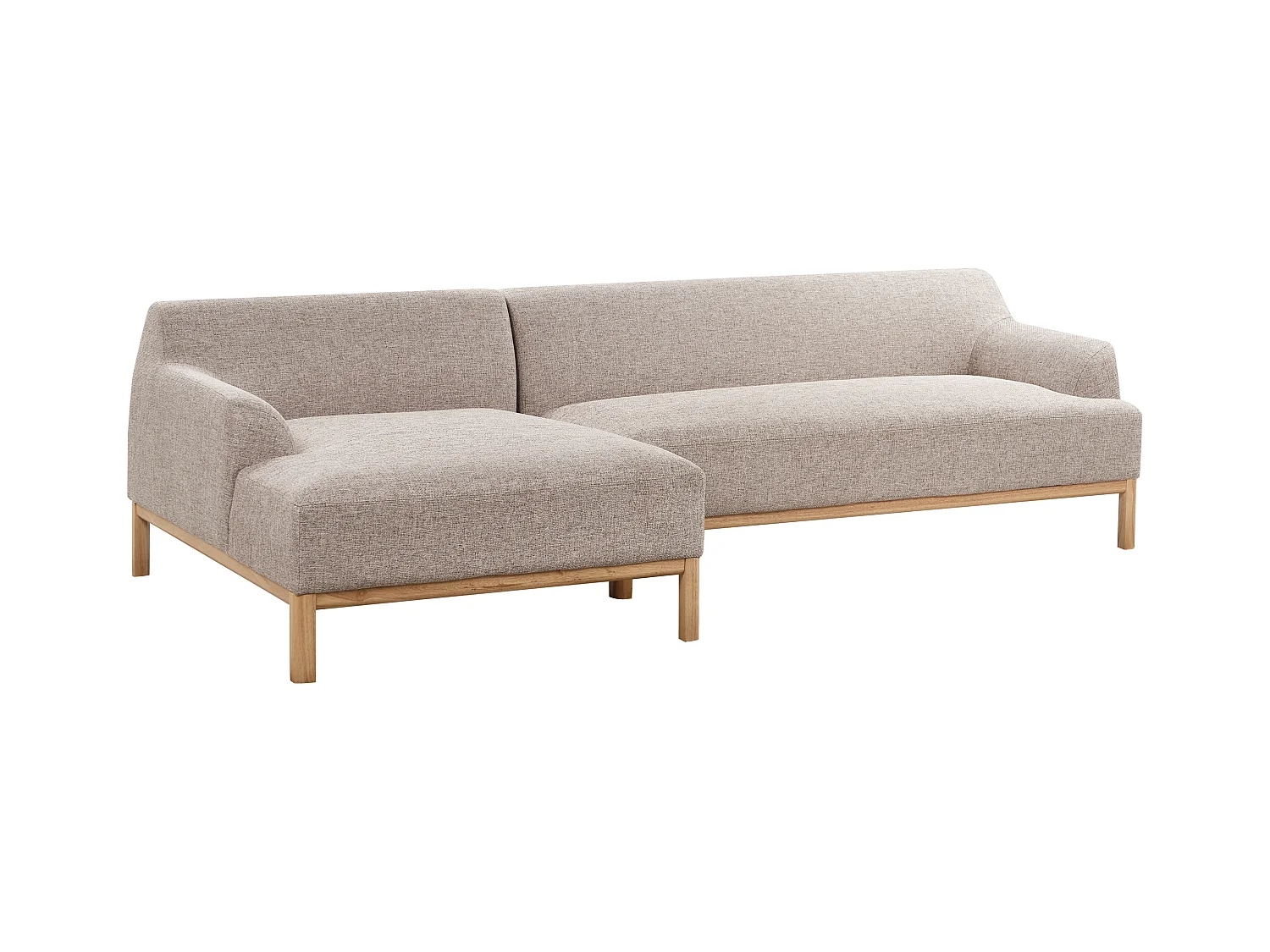 Ecksofa SOSJO Stoff Hellbraun 3-Sitzer rechtsseitig