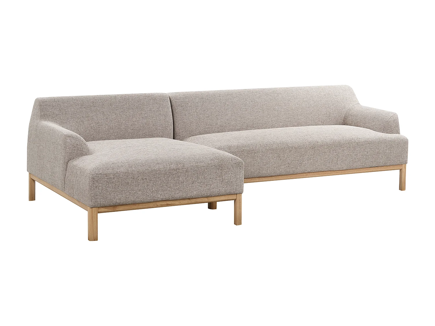 Canapé d'angle SOSJO Tissu Marron clair 3 places Côté droit