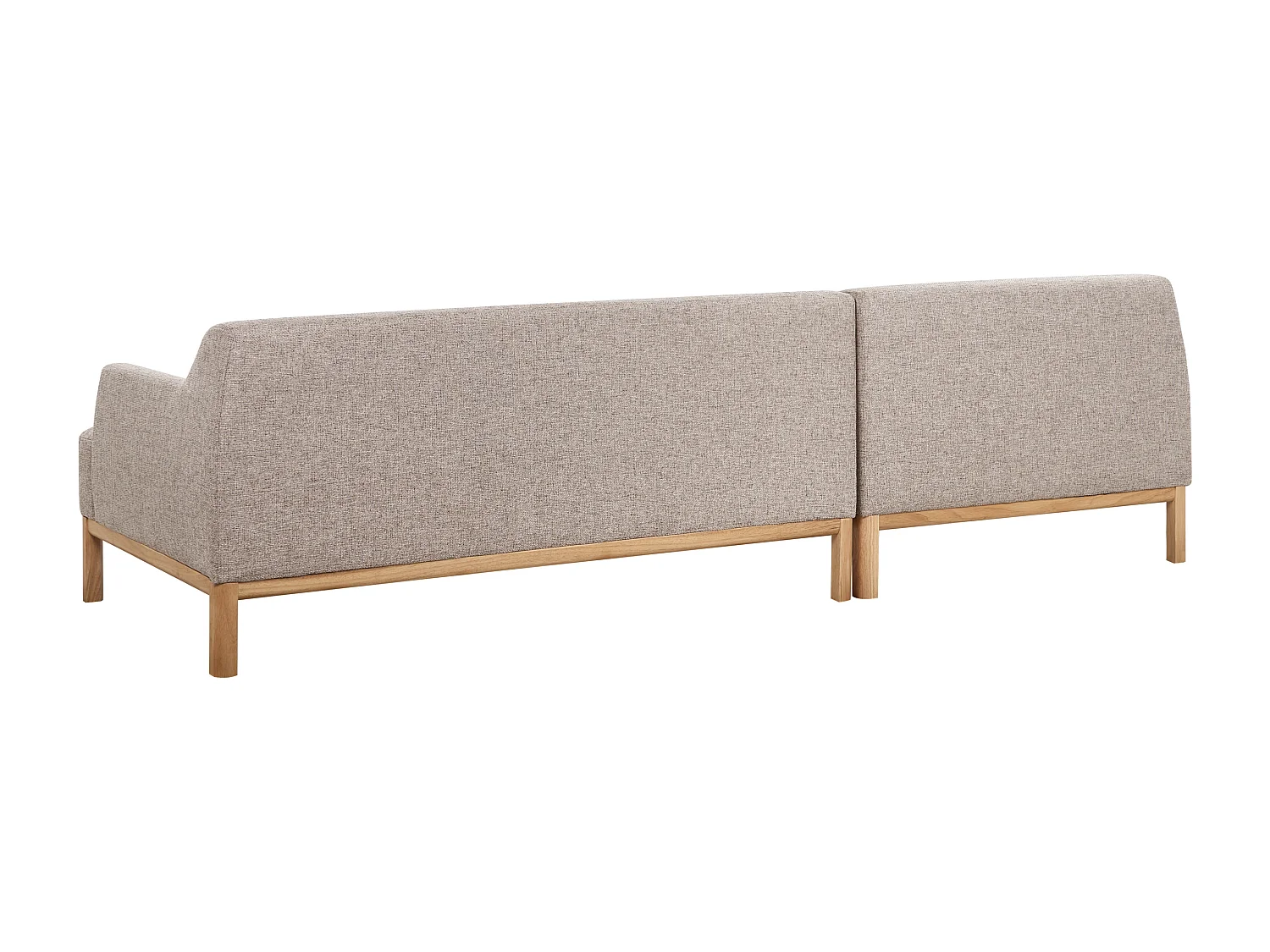 Canapé d'angle SOSJO Tissu Marron clair 3 places Côté droit