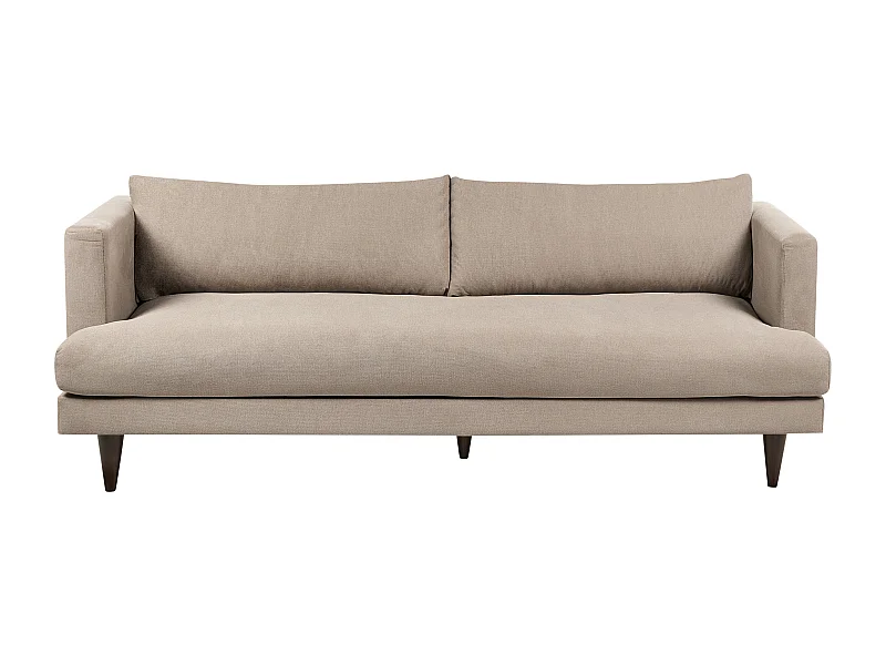 3-Sitzer Sofa Stoffbezug Braun mit Sitzkissen Armlehnen Holzbeinen Jarpen