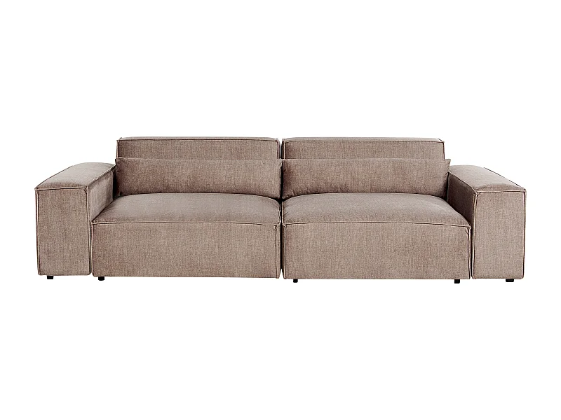 Canapé modulable 2 places HELLNAR Tissu Marron clair