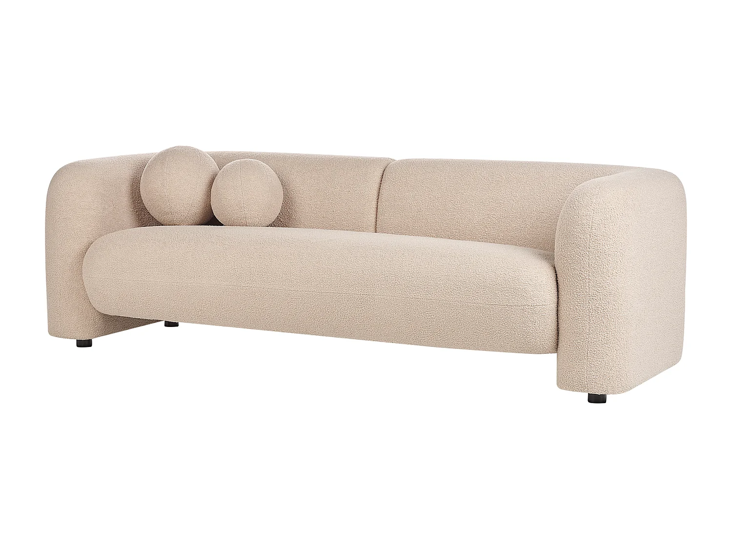 Canapé 3 places LEIREN Bouclé Beige