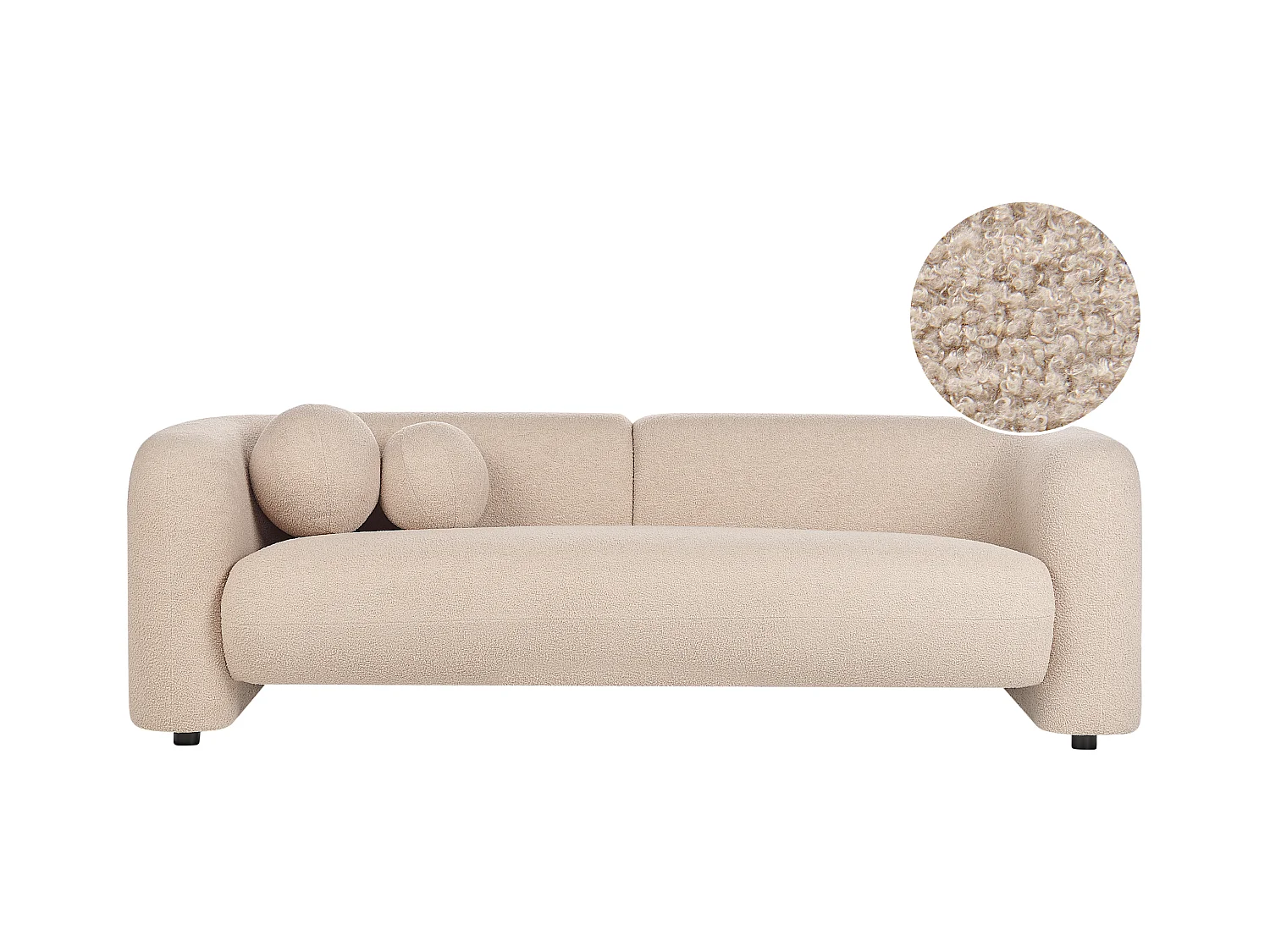 Canapé 3 places LEIREN Bouclé Beige