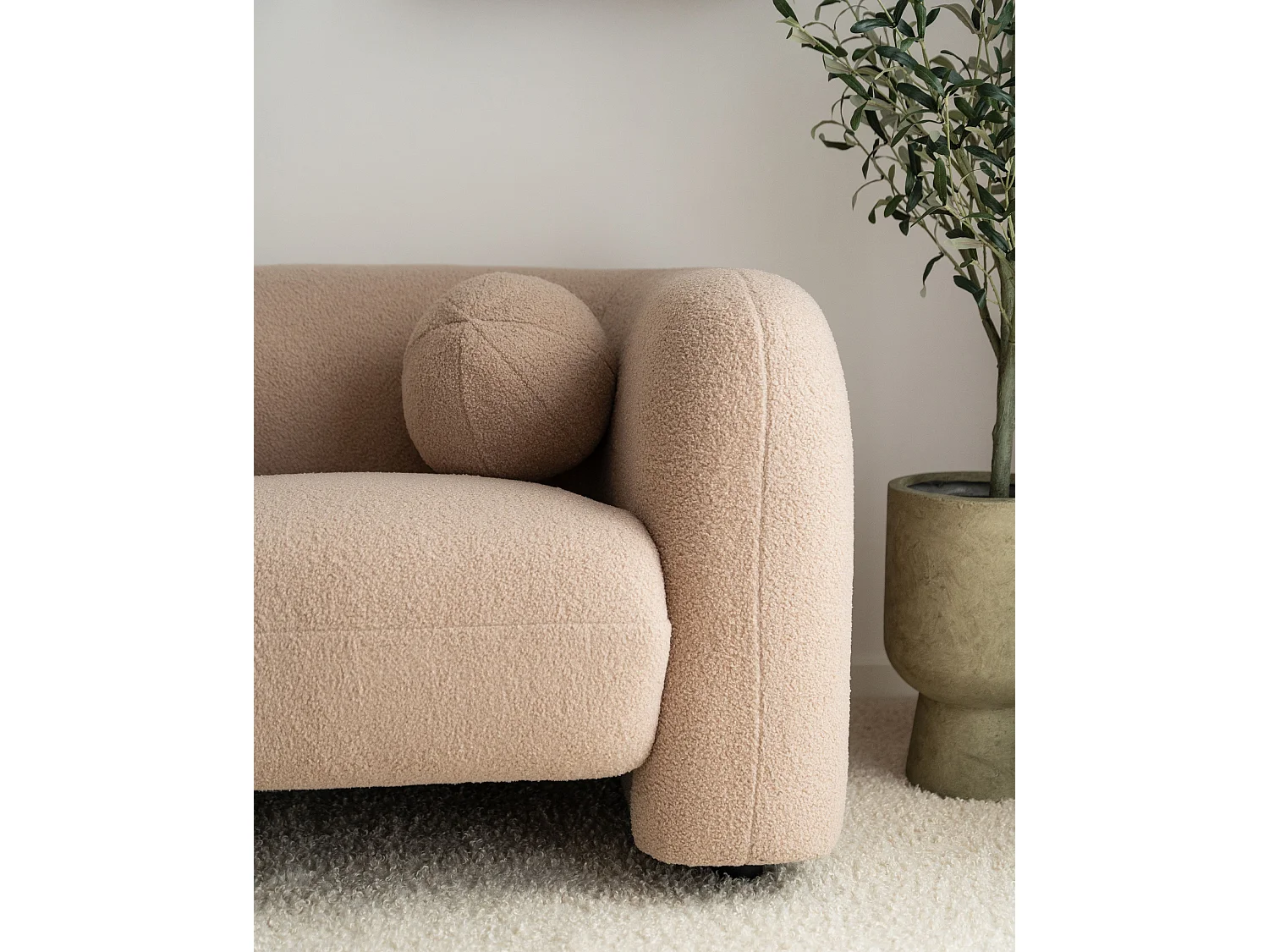 Canapé 3 places en tissu beige LEIREN
