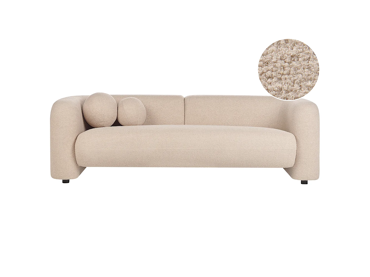 Sofa LEIREN Boucle Beżowy dla 3 osób