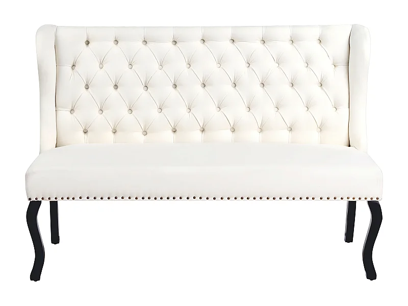 Modernes 2-Sitzer Küchensofa Stoffbezug creme Holzbeine Ohrensofa Torsby