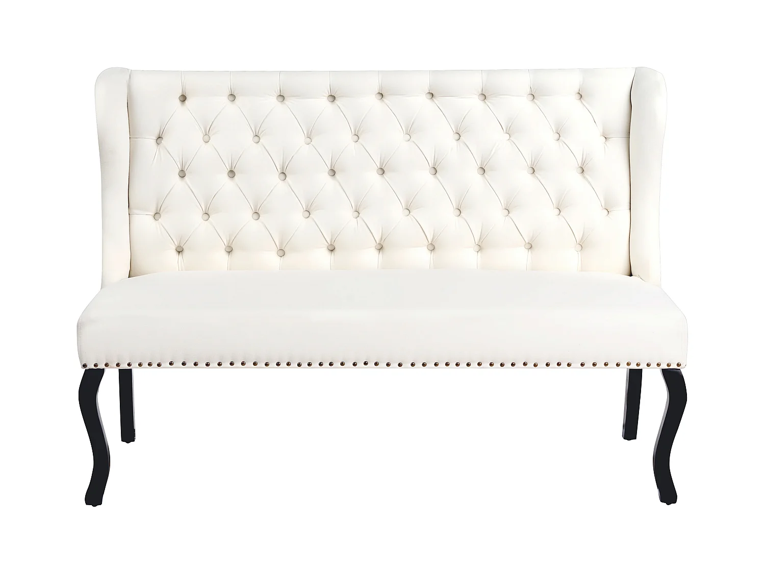 Banc rembourré 2 places TORSBY Tissu Blanc
