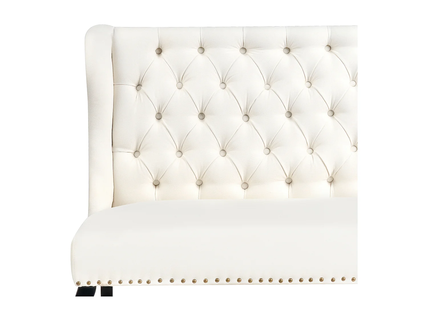 Modernes 2-Sitzer Küchensofa Stoffbezug creme Holzbeine Ohrensofa Torsby