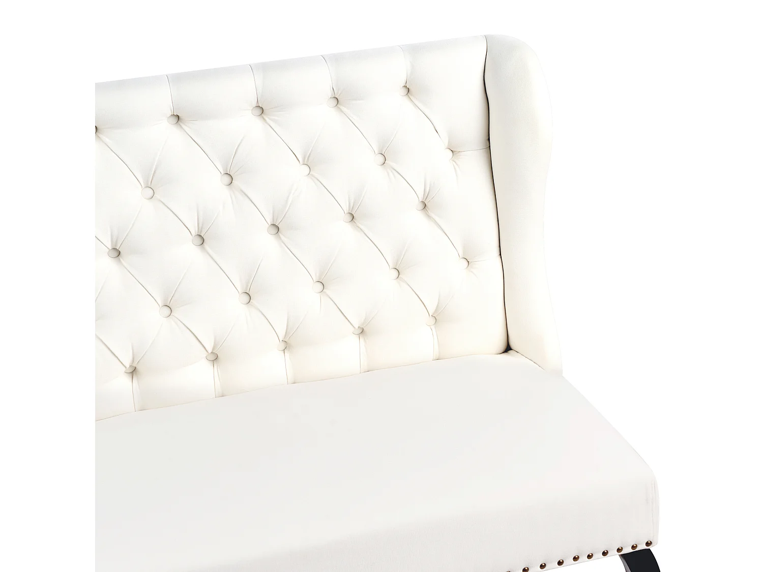Modernes 2-Sitzer Küchensofa Stoffbezug creme Holzbeine Ohrensofa Torsby