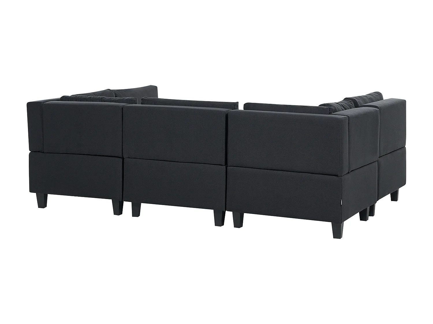 Canapé modulable en forme de U 5 places UNSTAD Tissu Noir