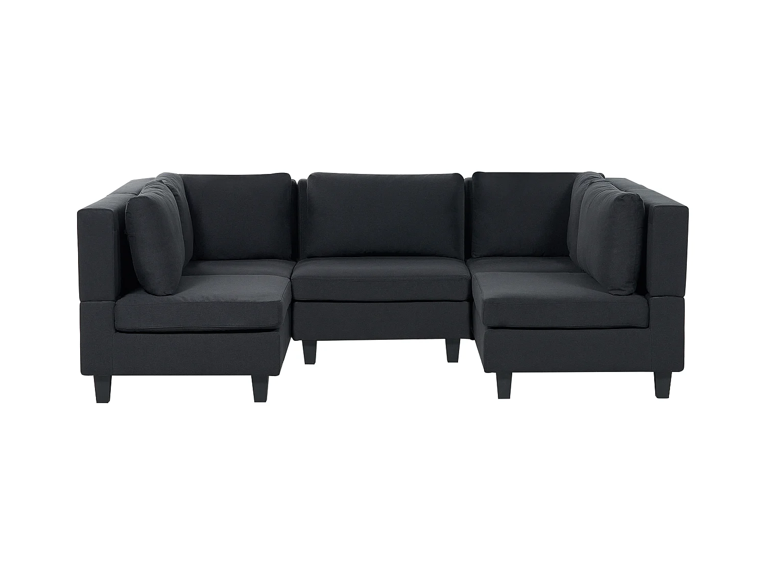 Canapé modulable en forme de U 5 places UNSTAD Tissu Noir
