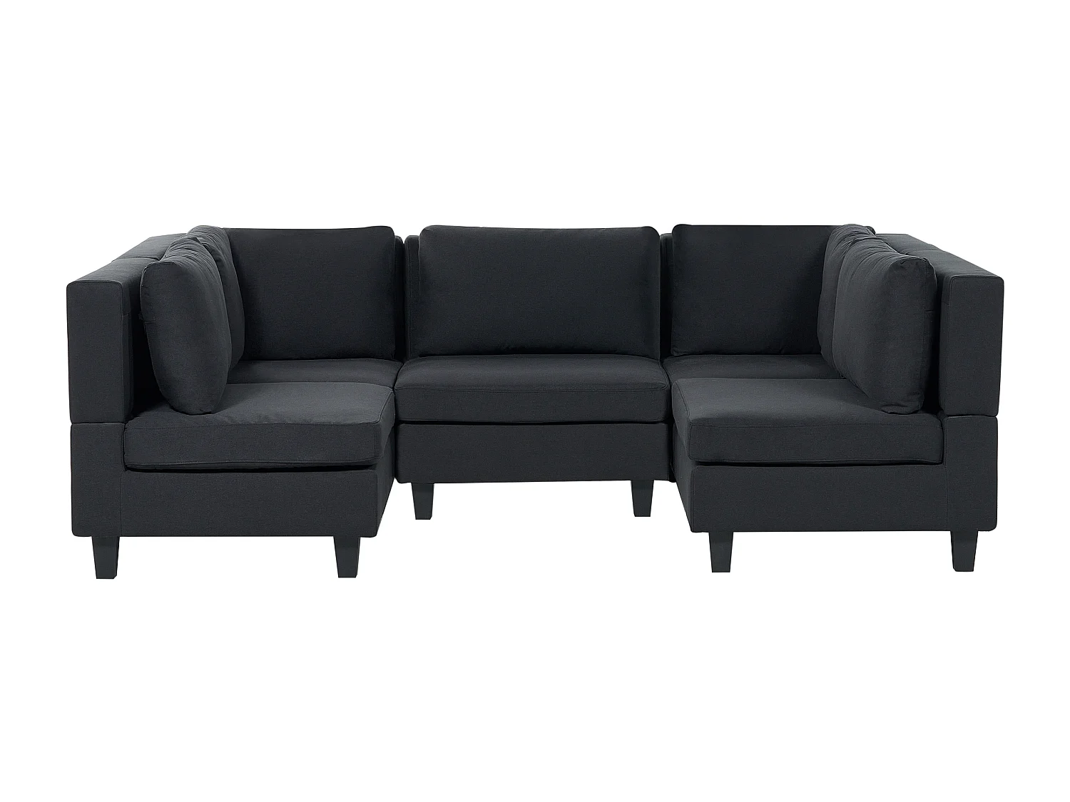 Modulaire U-vormige bank UNSTAD Stof Zwart 5-zitter