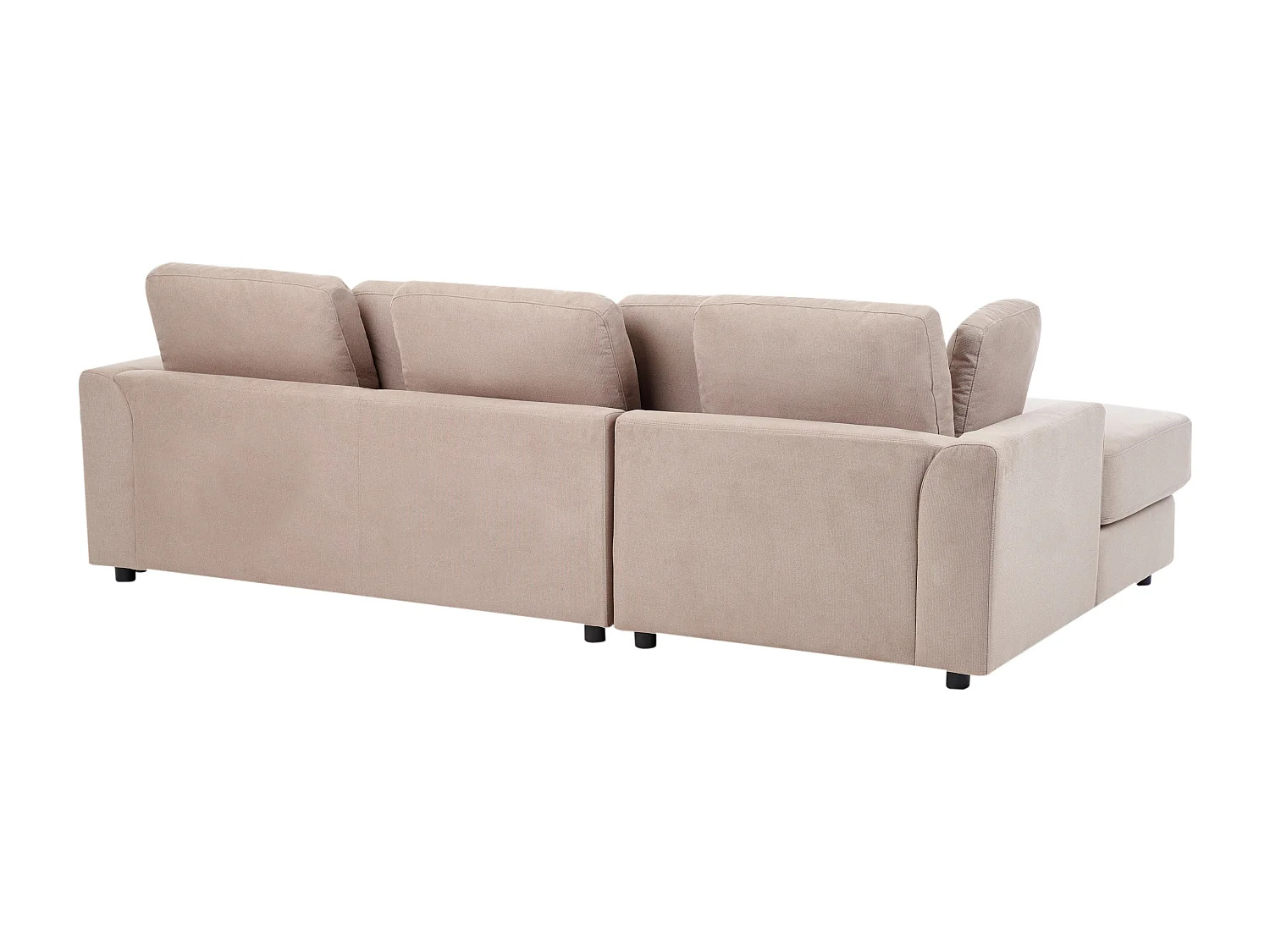 Divano angolare KOHLO Tessuto Tortora con ottomana 4 posti Lato destro