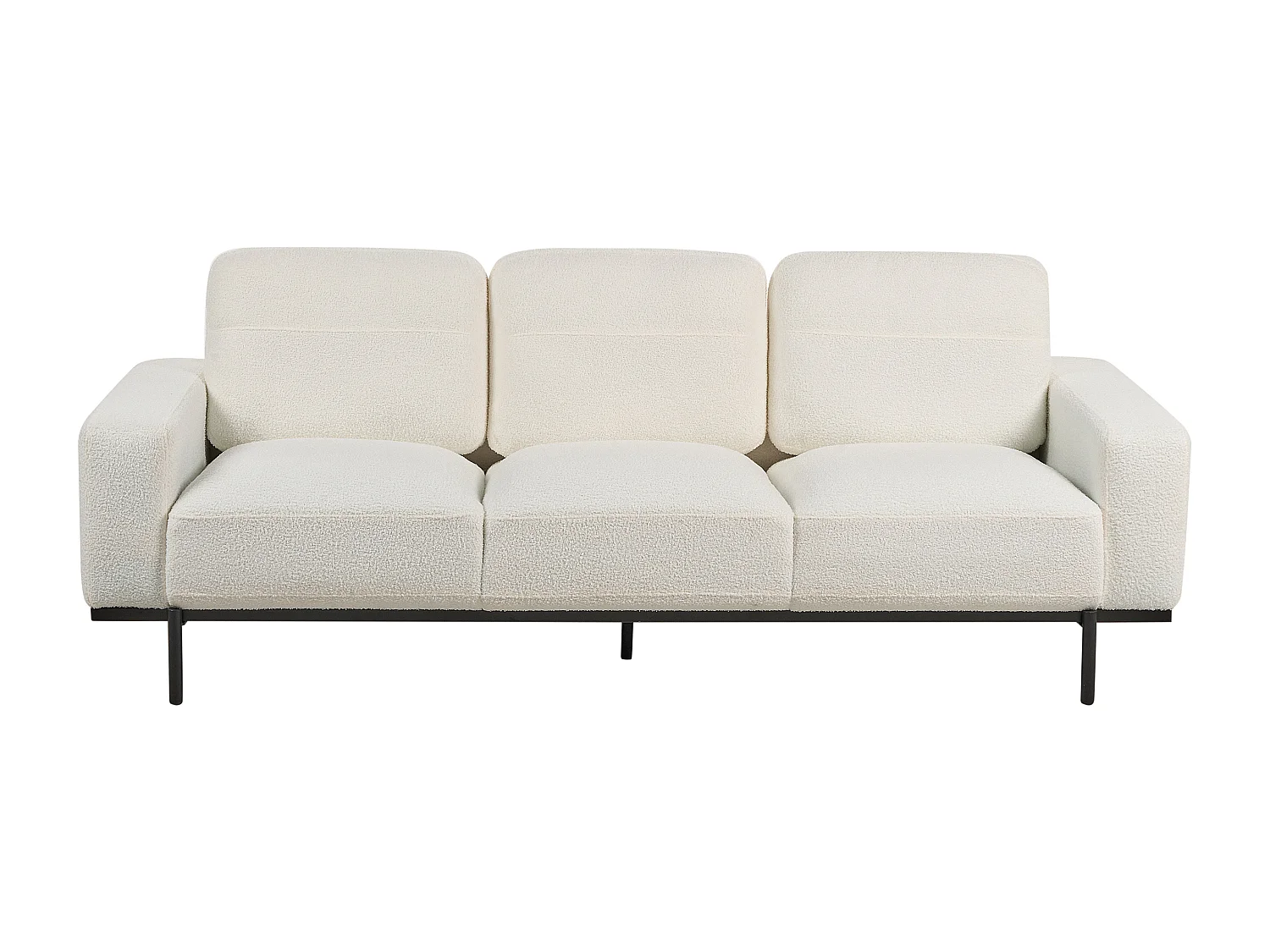 Sofá SOVIK Bouclé Blanco crema 3 plazas