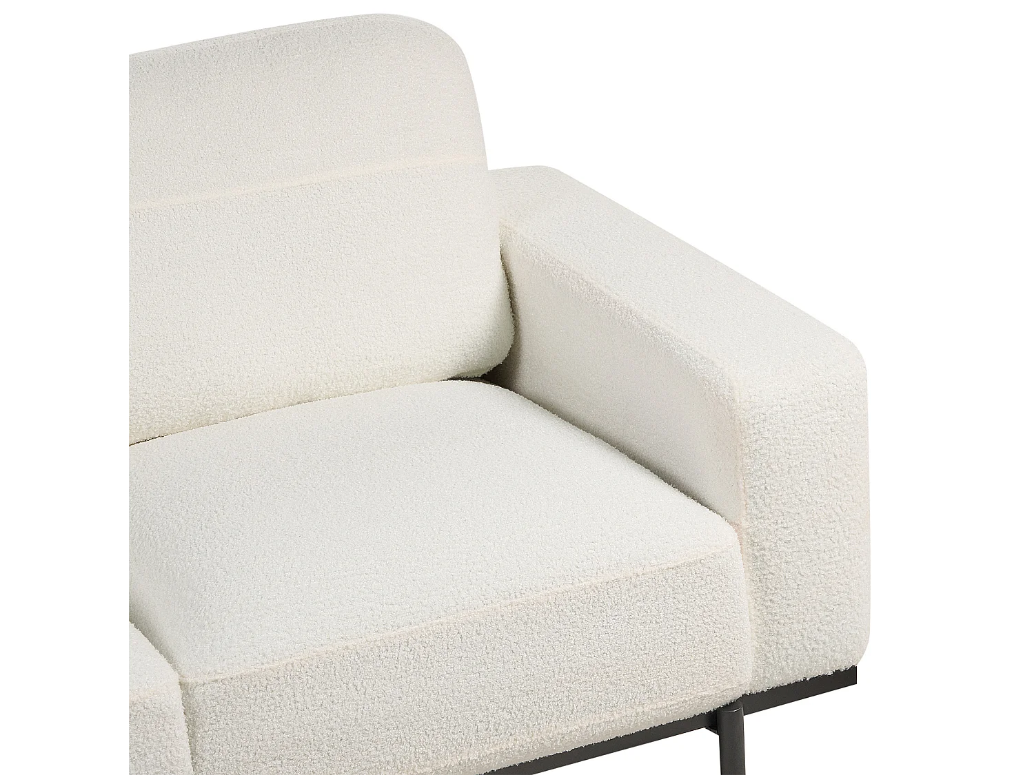 Sofá SOVIK Bouclé Blanco crema 3 plazas