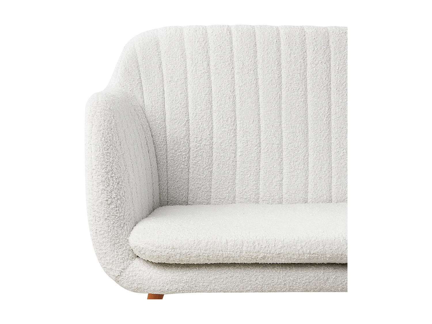 Banc rembourré 2 places TABY Bouclé Blanc cassé