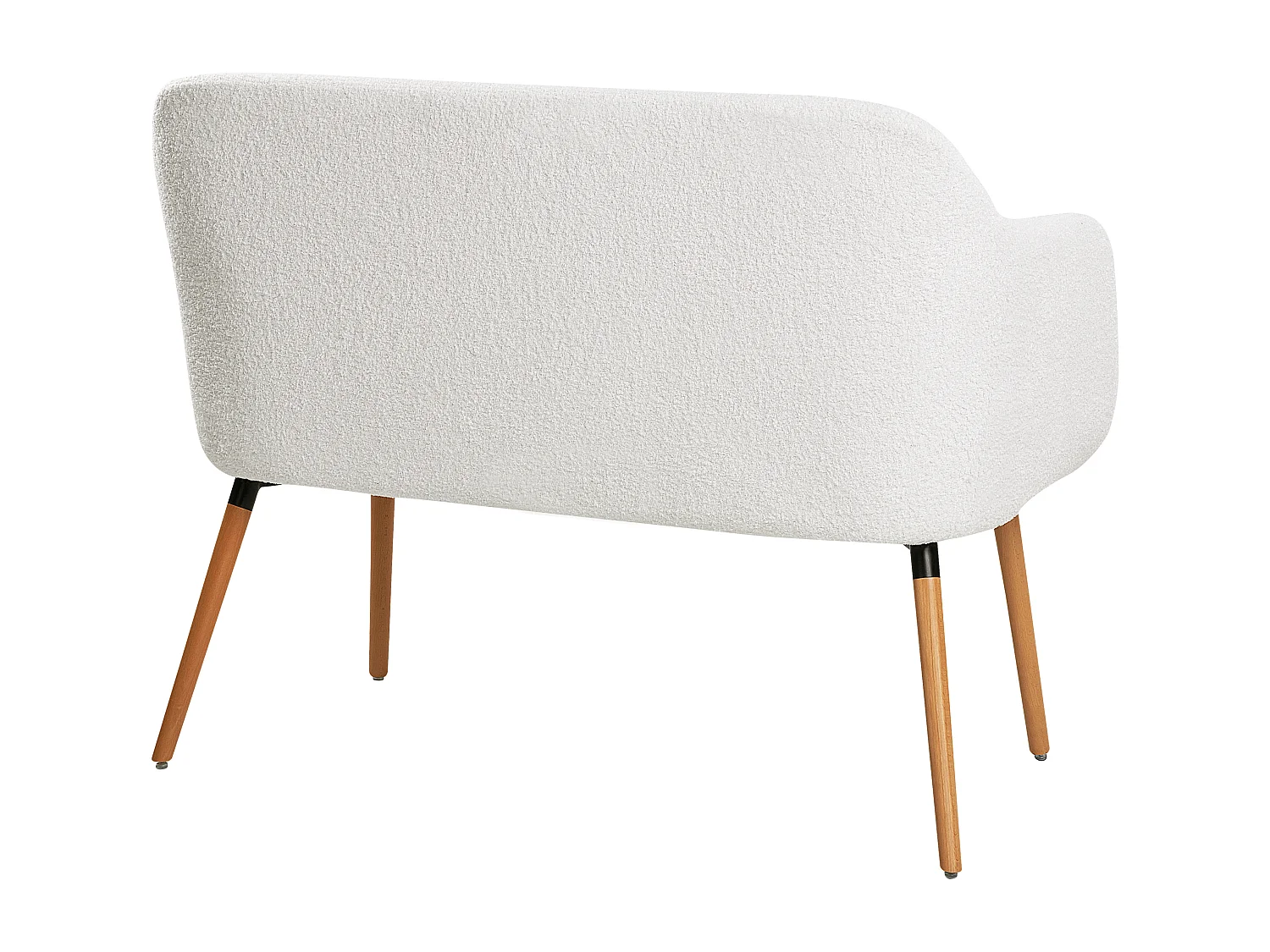 Banco tapizado TABY Bouclé Blanco crema 2 plazas