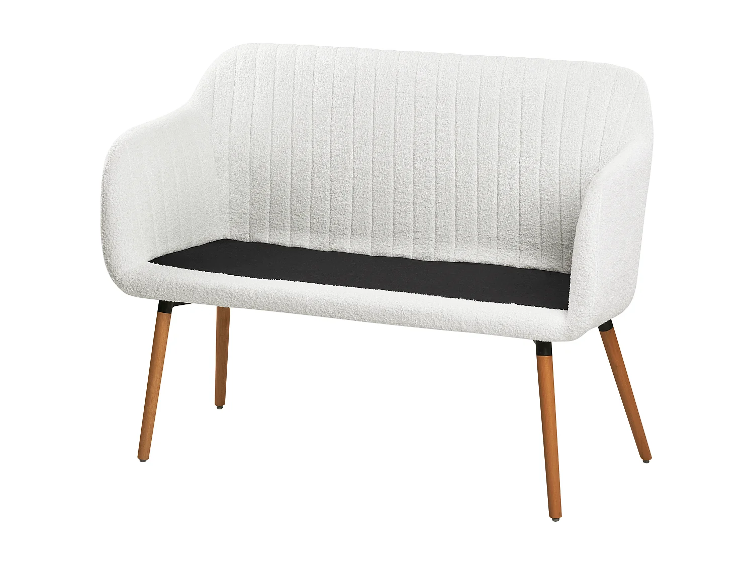 Banco tapizado TABY Bouclé Blanco crema 2 plazas