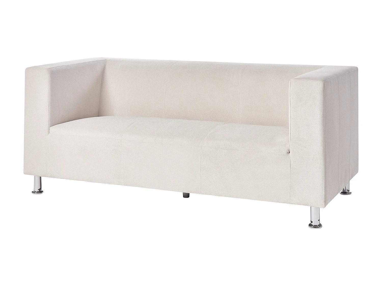 Canapé FLORO Tissu chenille Blanc cassé 3 places