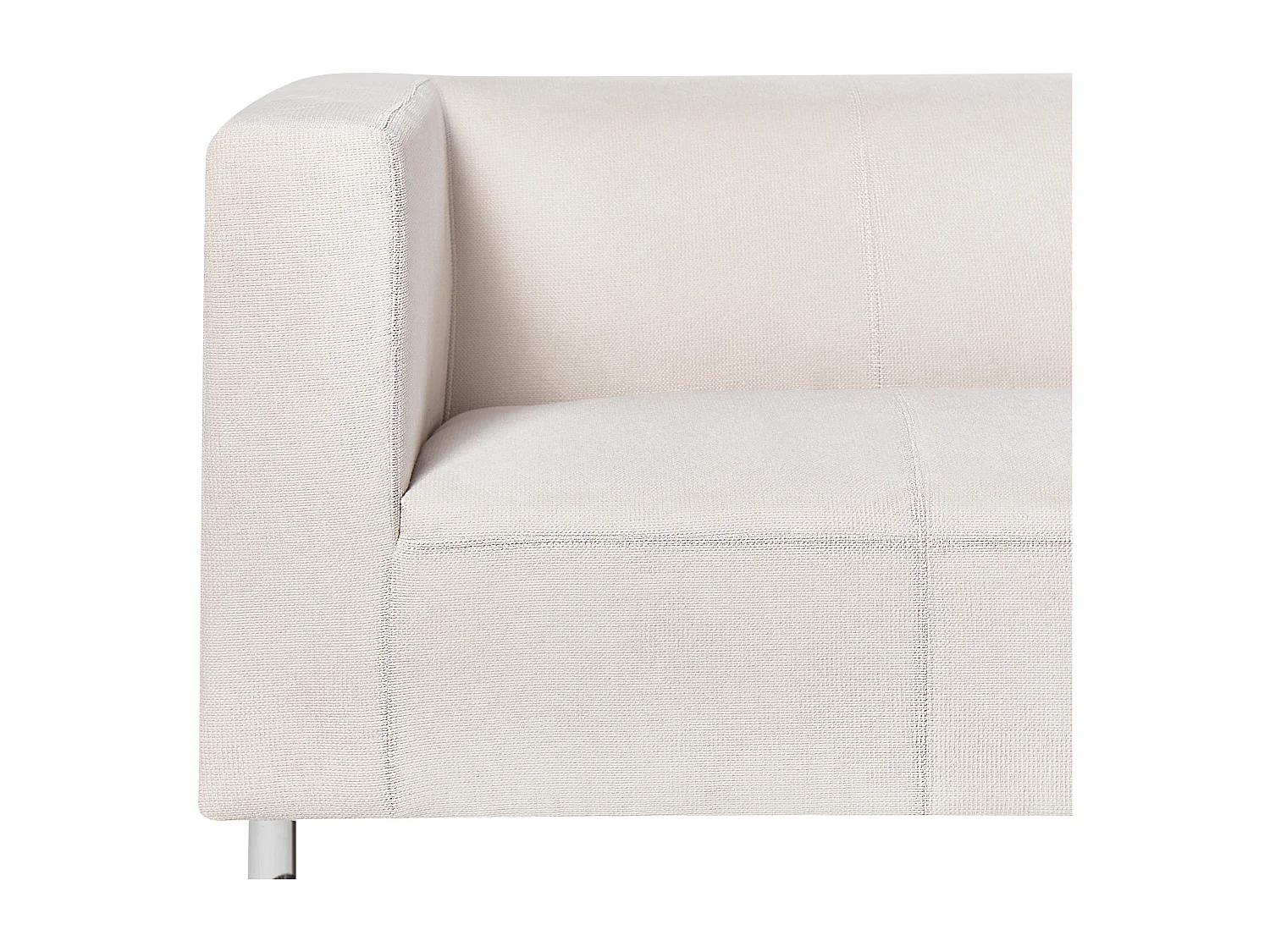 Canapé FLORO Tissu chenille Blanc cassé 3 places