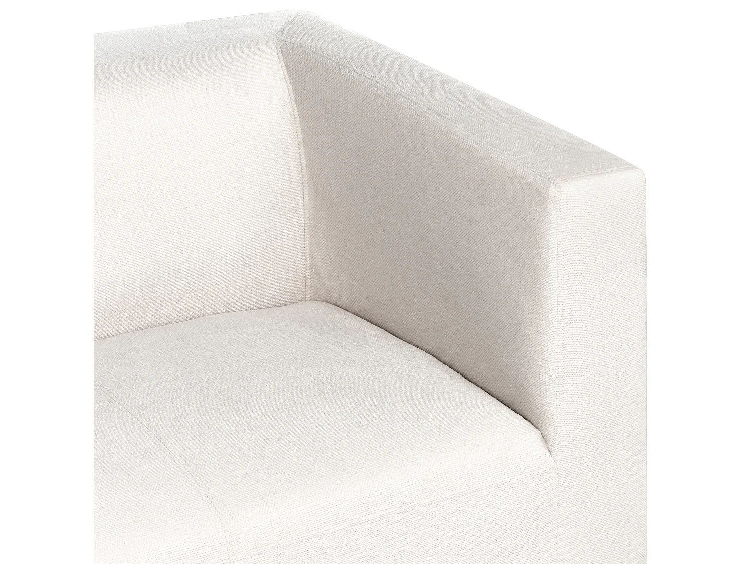 Canapé FLORO Tissu chenille Blanc cassé 3 places